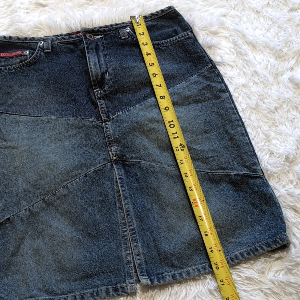 Y2K Vintage Hot Kiss Patchwork Denim Slit Front Pencil Skirt Size 1/23